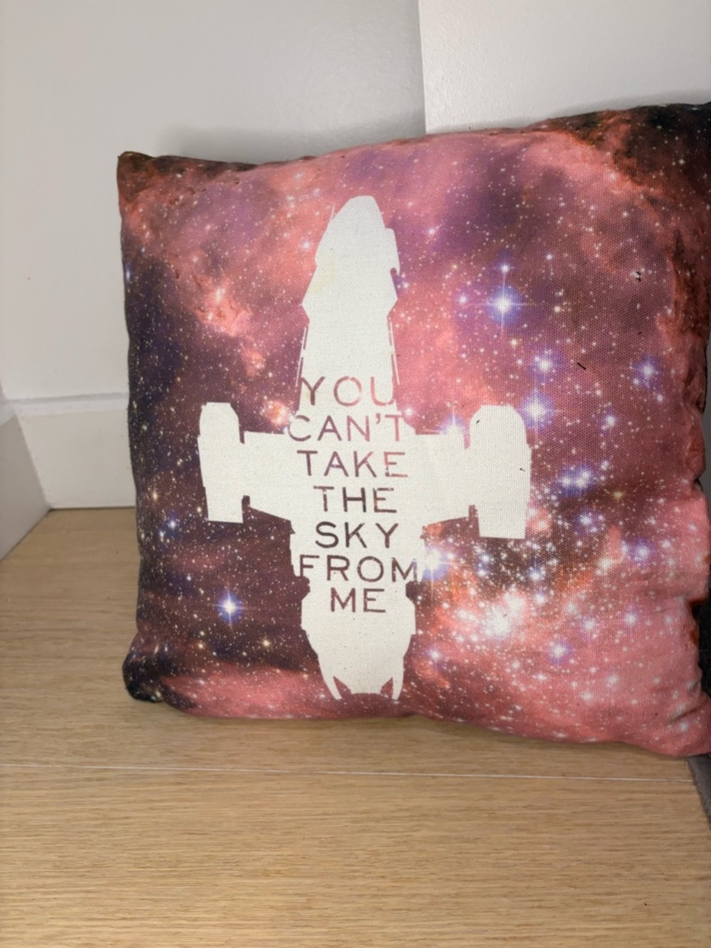 Galaxy Print Accent Pillow - Pink and White